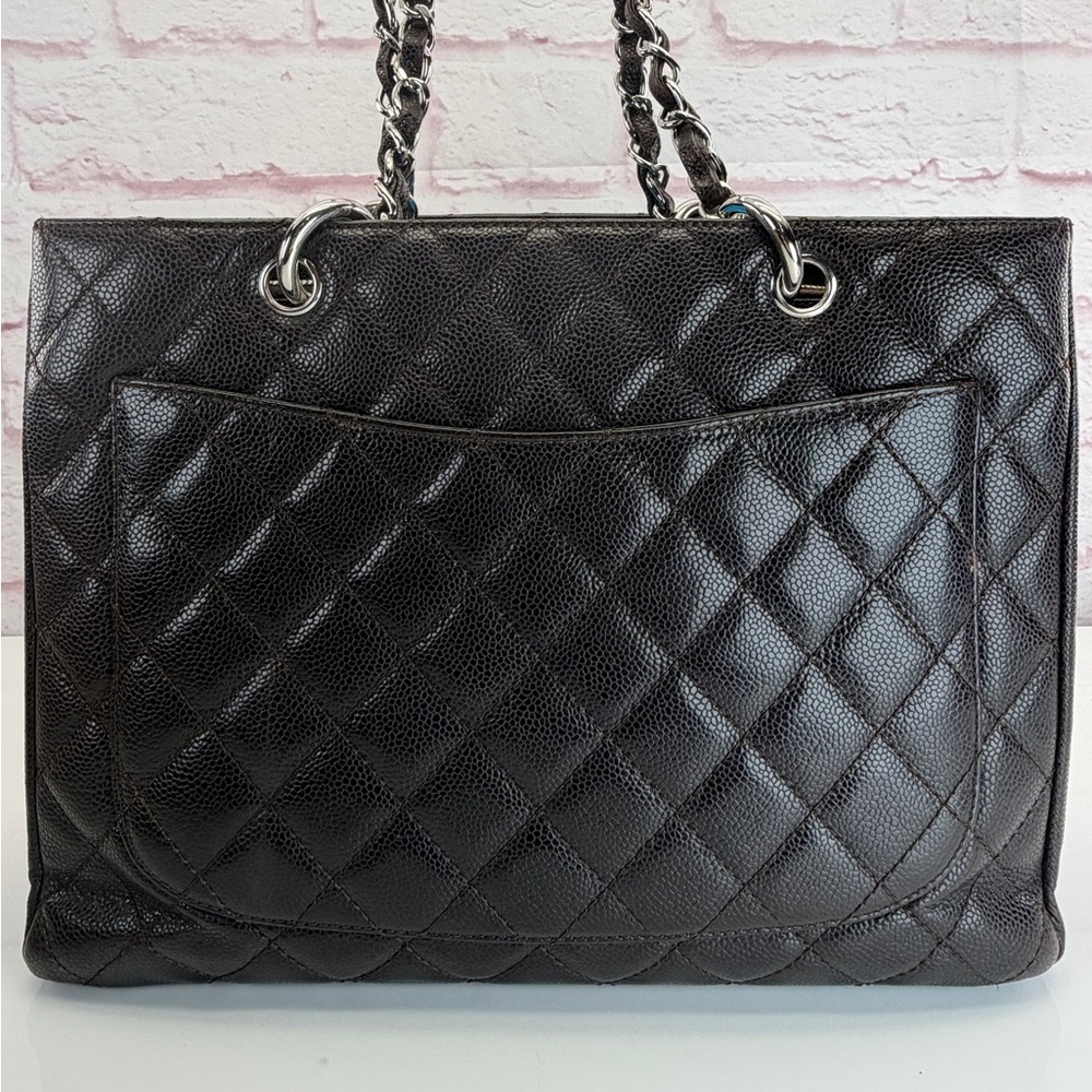 Chanel Caviar Grand Shopper Tote GST Brown Silver - Picture 4 of 14